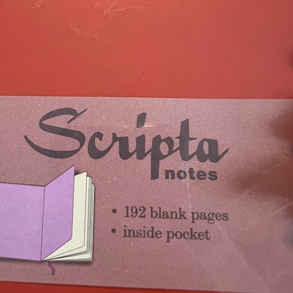 New Scripta notes large blank 192 page notebook color brick with inside pocket - Picture 4 of 4